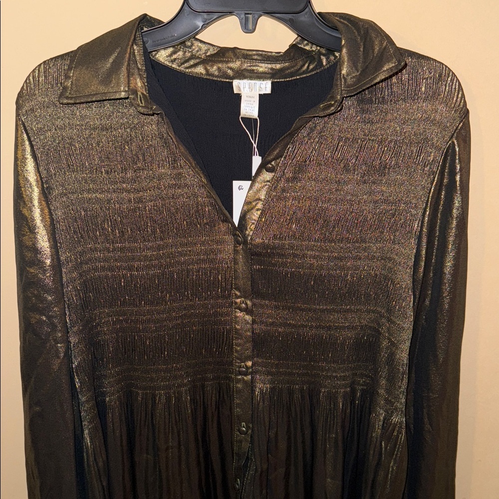 Spense Metallic Gold Blouse